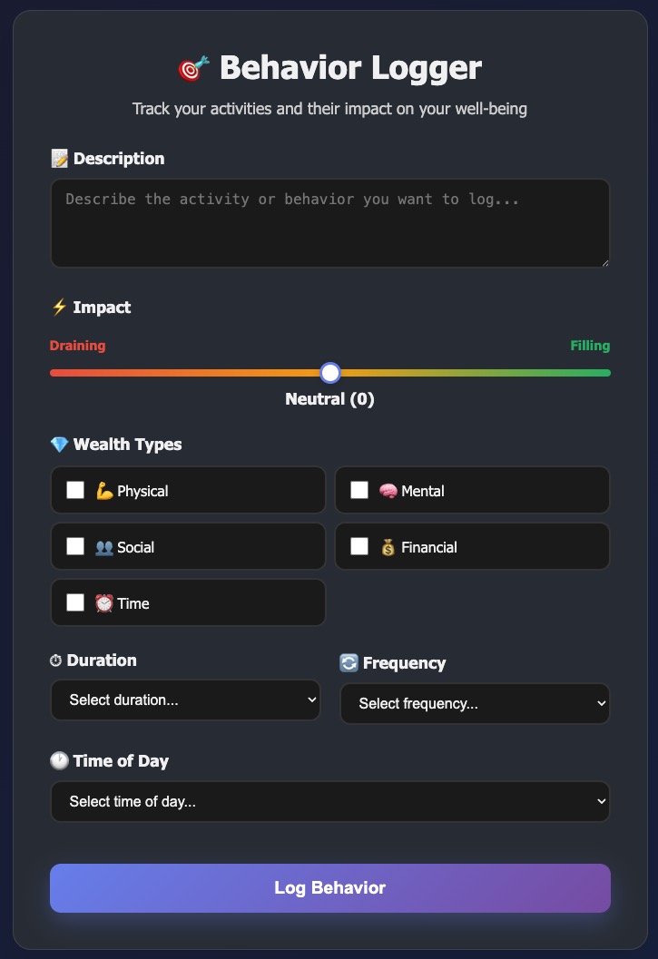 Behavior Logger web form
